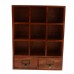 Vintage 9-Cube Wooden Display Shelf With 2 Drawers Desk Storage Organizer   173420762187